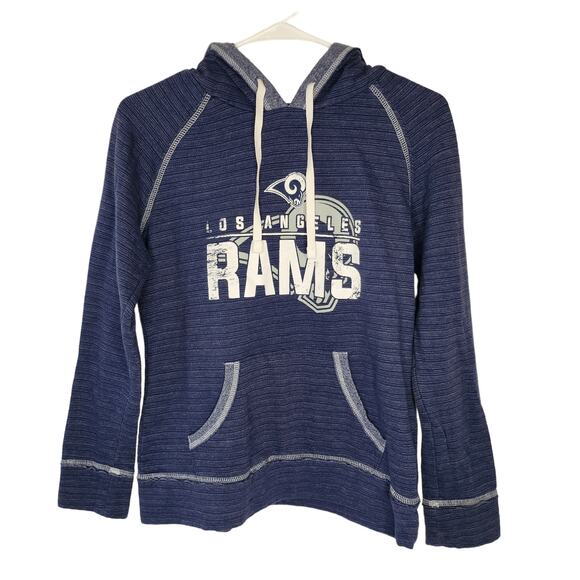 Los Angeles Rams Sweatshirt Womens Small NFL Football Blue White Hoodie Hooded - Picture 2 of 6